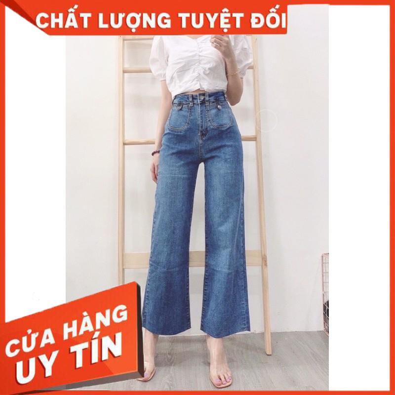 QUẦN JEANS XUÔNG DÀI CO GIÃN LƯNG SIÊU CAO- hình thật chính chủ
