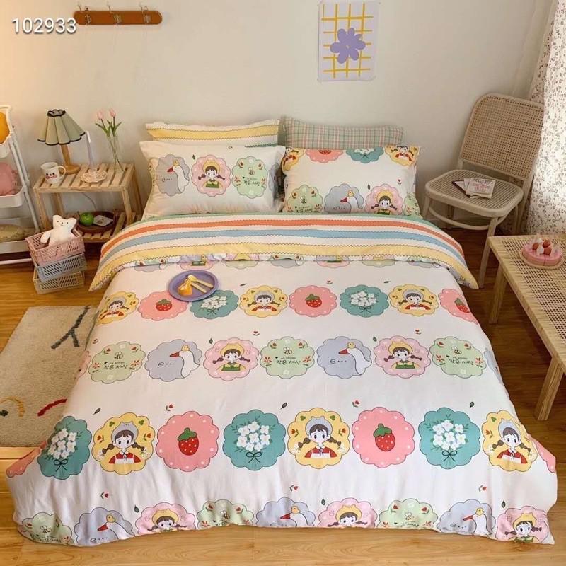 Bộ Chăn Ga Gối Cotton Living Hàng Nhập Khẩu Cao Cấp 4 Món 100% cotton Siêu Đáng Yêu