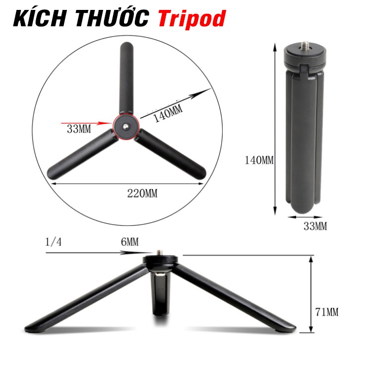 Chân đỡ 3 chân bằng kim loại dành cho Tripod