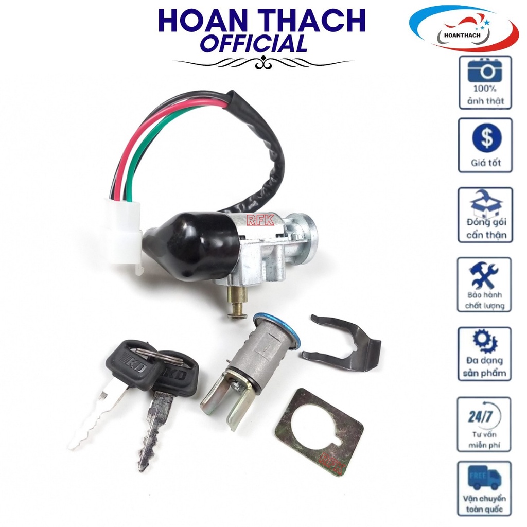 Bộ khóa điện cho xe máy dream chìa dẹp, HOANTHACH SP005286