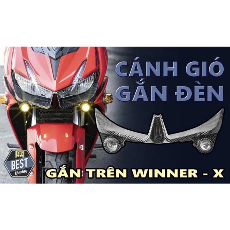 Cánh gió Winner X V2 V3 kết hợp đèn trợ sáng bi cầu - Carbon