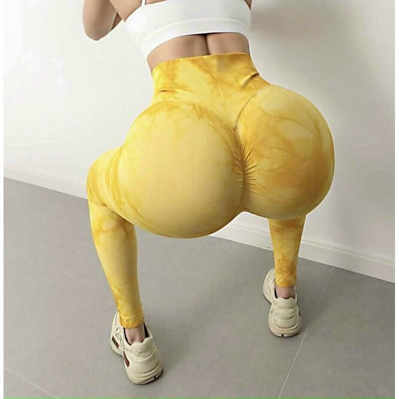 QUẦN DỆT HOẠ TIẾT CHUN MÔNG TẬP GYM NỮ