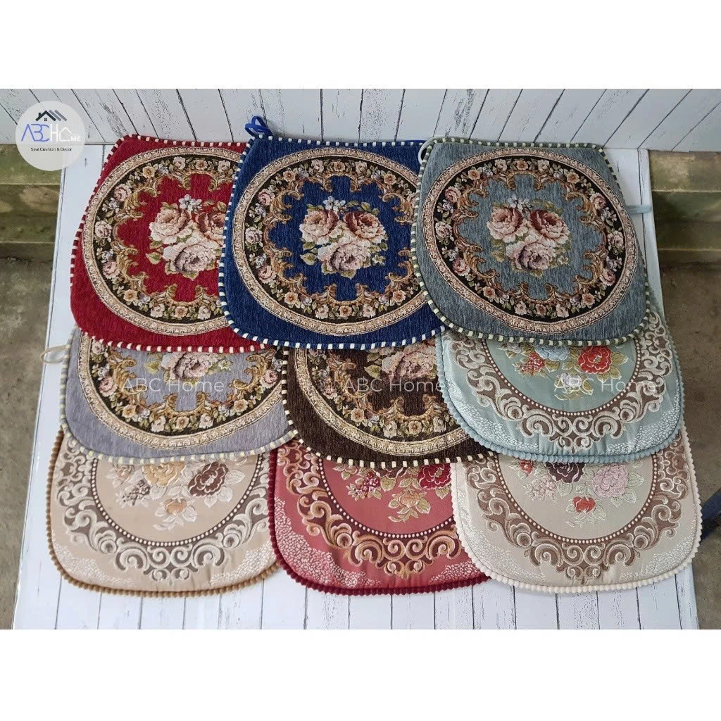 Đệm Lót Ghế Hoa Văn Cổ Điển Có Dây Buộc – Nệm Ngồi Dày Dặn Chống Trượt, Trang Trí Ghế Gỗ, Ghế Ăn, Ghế Sofa - HÀNG CHÍNH HÃNG MINIIN