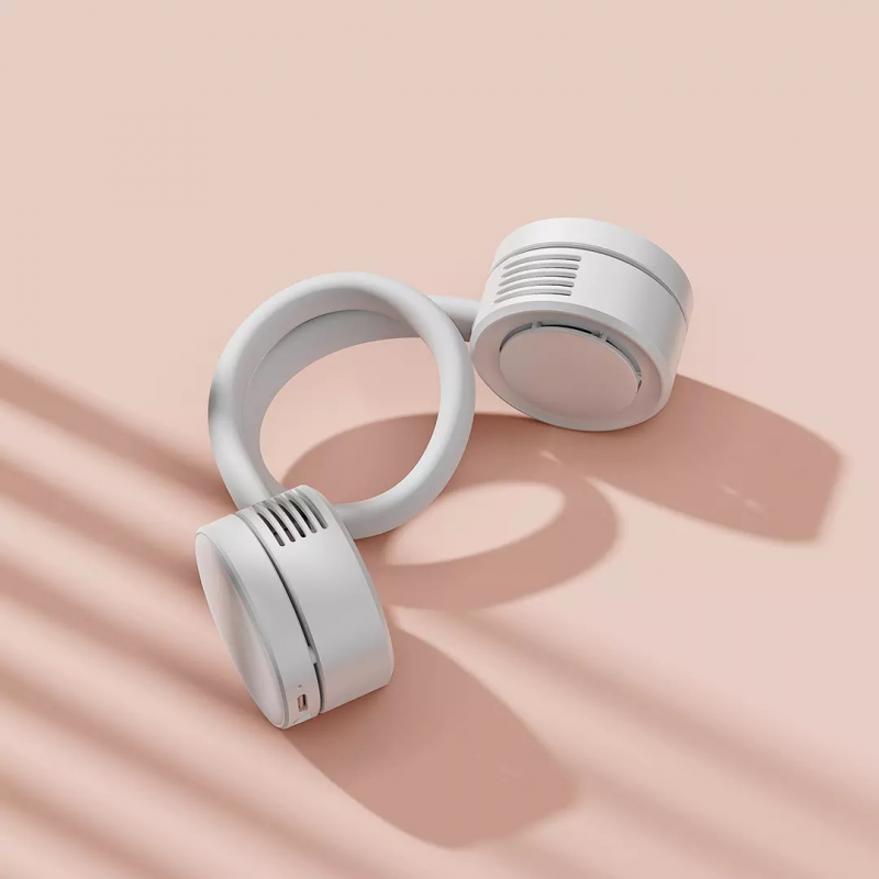 Quạt treo cổ Xiaomi Qualitell Quạt tuabin ba tốc độ gió silicone thân thiện với da Điều chỉnh miễn phí 360 độ