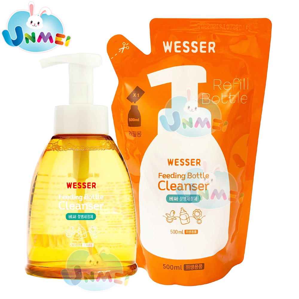 Bộ 1 Chai Và 1 Gói Nước Rửa Bình Sữa Wesser