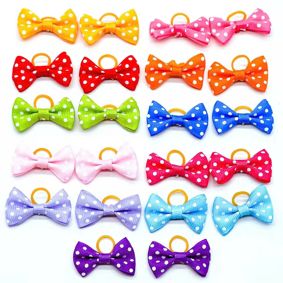 NƠ KẸP TÓC CÀI TÓC THỜI TRANG DỄ THƯƠNG CHẤM BI CHO THÚ CƯNG CHÓ MÈO