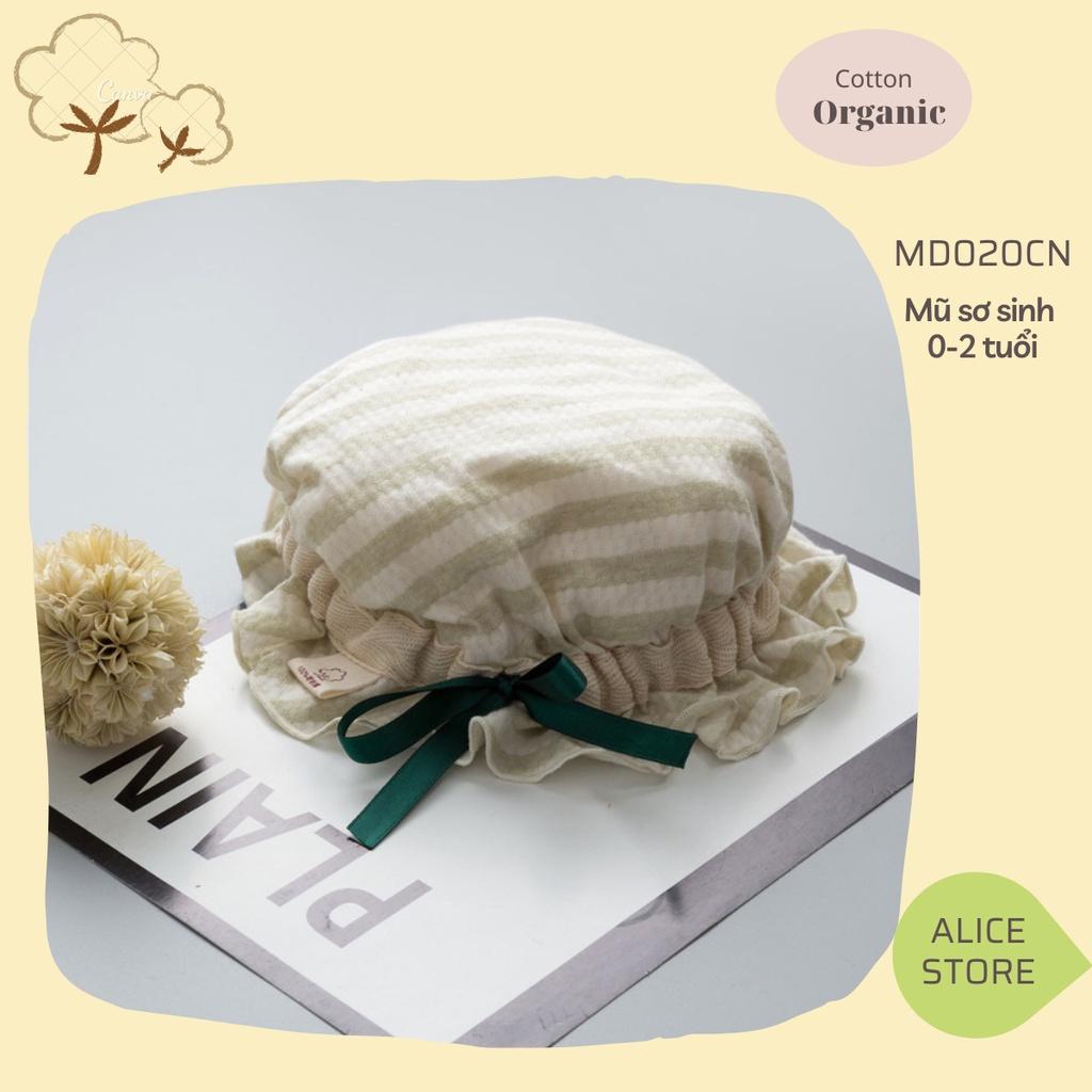 Mũ cho bé gái 0-1 tuổi mũ beanie trùm đầu 100% COTTON HỮU CƠ TỰ NHIÊN ORGANIC cực kỳ xinh xắn