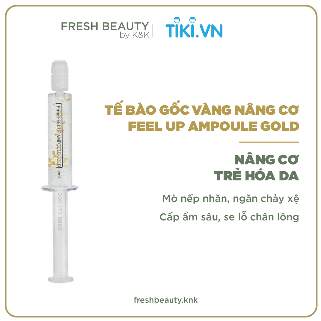 Tế bào gốc vàng Pime Ampoule Gold dạng tinh chất trẻ hóa nâng cơ, mờ nhăn, hỗ trợ giảm nám sạm 2ml