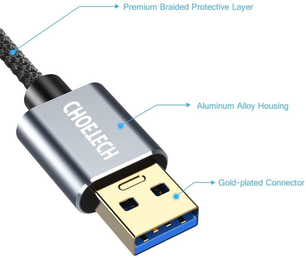 Dây Cáp Nối Dài USB 3.0 Dài 2M CHOETECH XAA001-BK - Hàng Chính Hãng