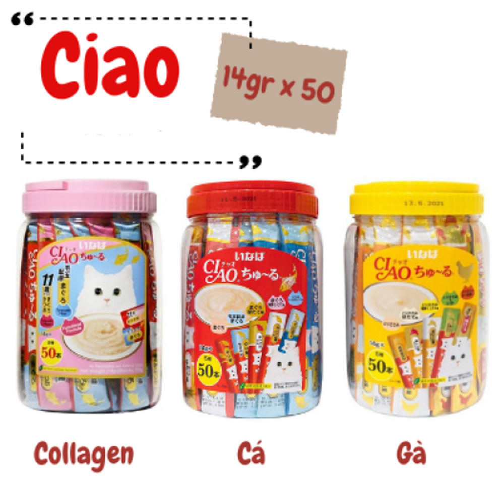 Hình ảnh Súp Thưởng Dinh Dưỡng Ciao Churu Thái Lan Dành Cho Mèo Hộp 50 Thanh