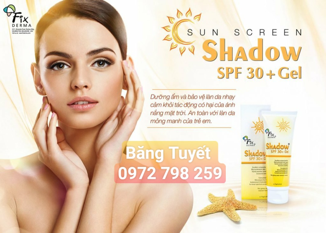 Kem chống nắng dướng ẩm sáng da Fixderma Shadow SPF 30+ Gel 75g