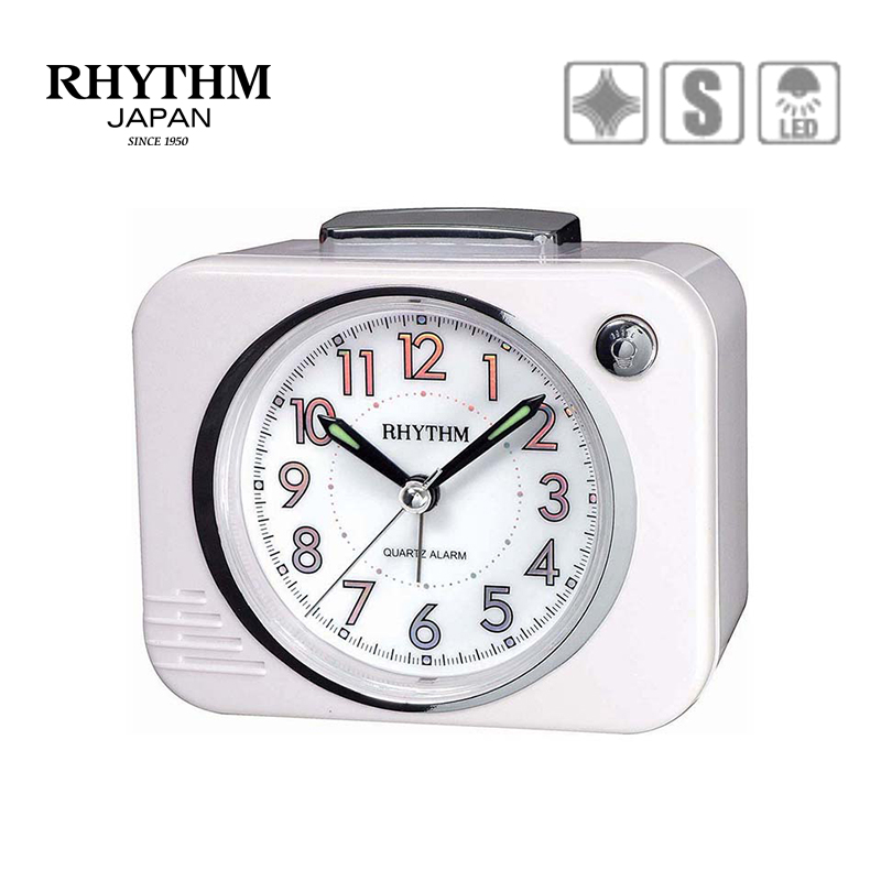 Đồng hồ Rhythm CRA827NR03 Kt 10.8 x 9.5 x 6.5cm, 250g Vỏ nhựa. Dùng Pin
