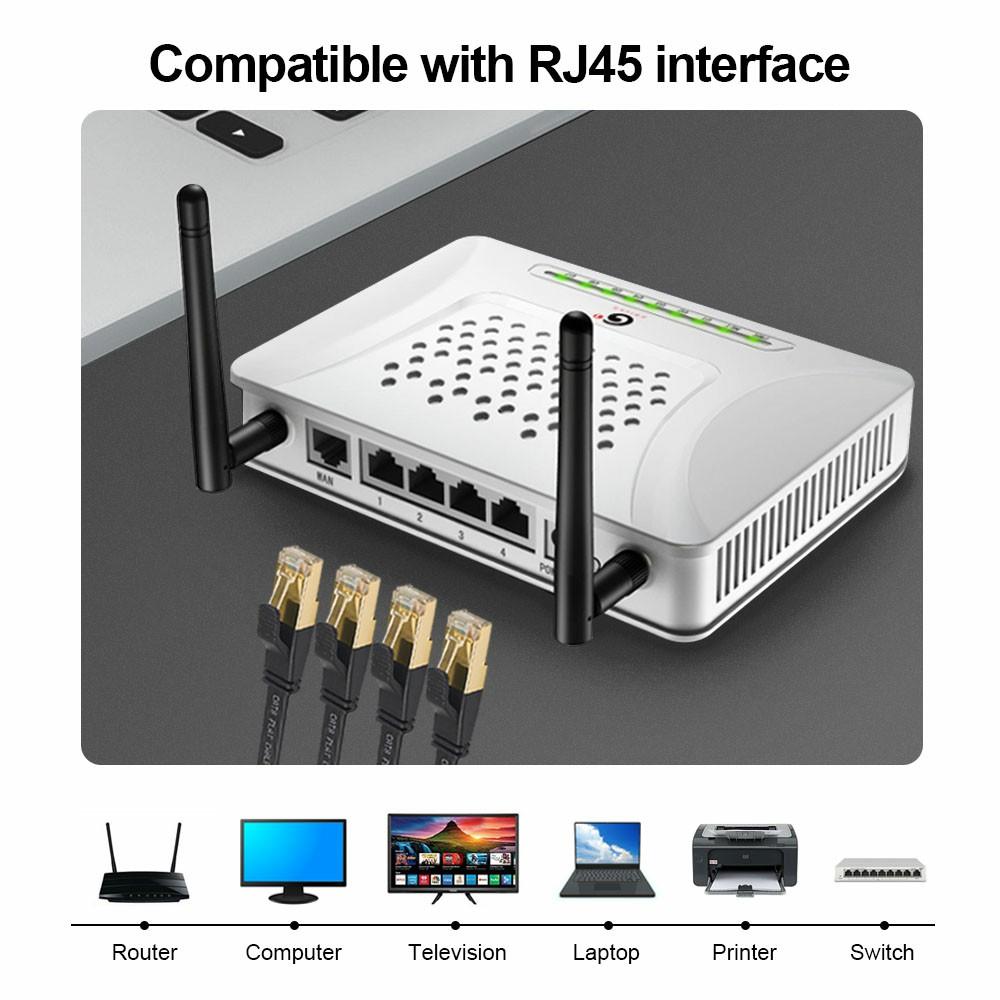 40Gbps 2000 MHz Cáp LAN phẳng Ethernet 20M 15M CAT 8 7 RJ45 CAT7 CAT8 Ethernet Cáp RJ 45 Dây mạng cho máy tính xách tay PS 4 Bộ định tuyến