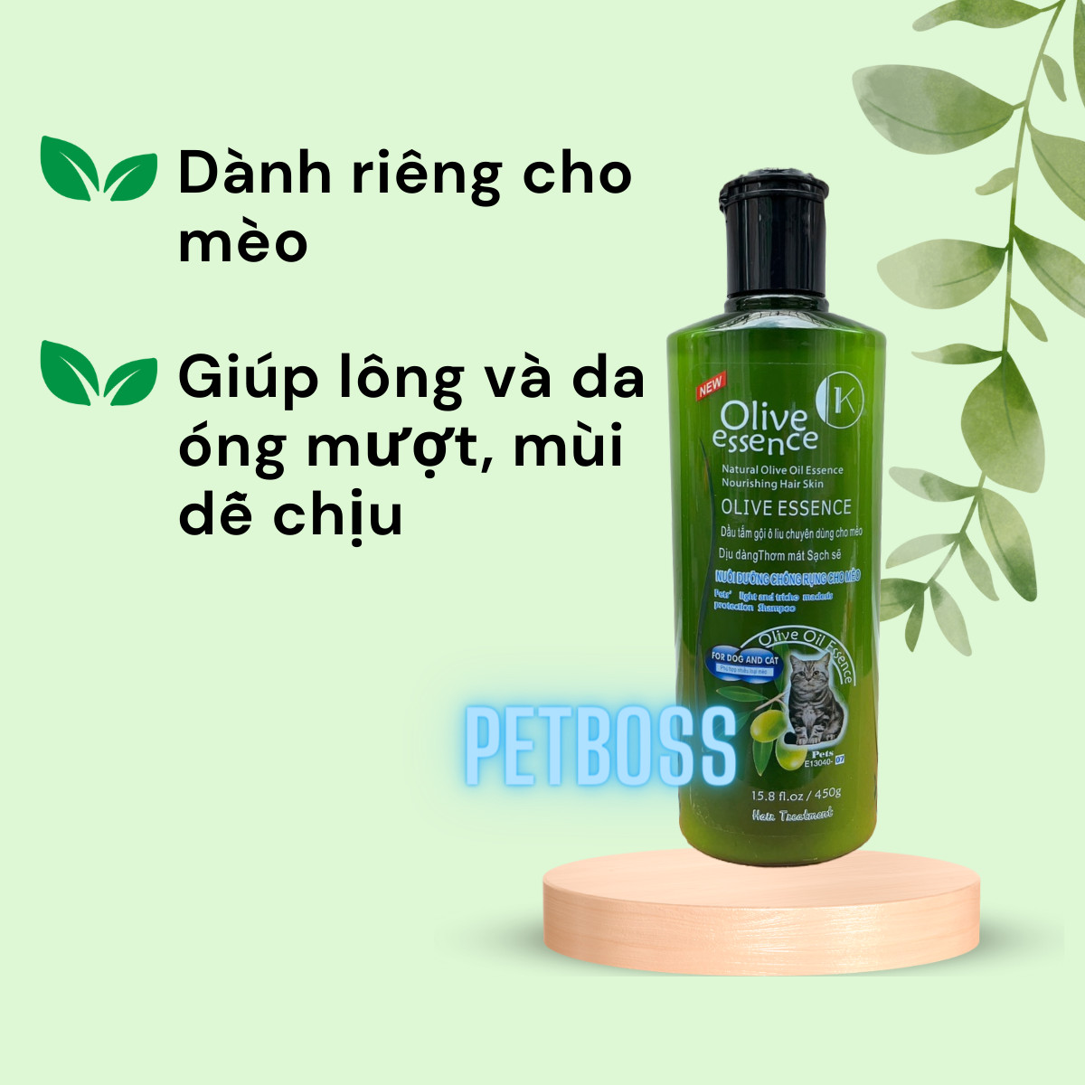 SỮA TẮM OLIVE ESSENCE CHO THÚ CƯNG CHAI 450ML