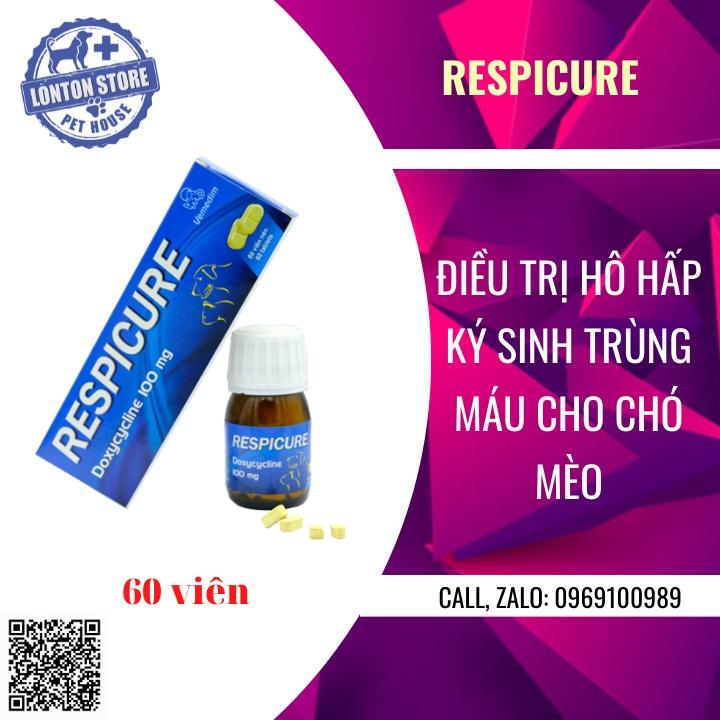Viên uống Respicure - Giải quyết hết hô hấp, ký sinh trùng máu ở chó mèo, lọ 60 viên Vemedim & Lonton store