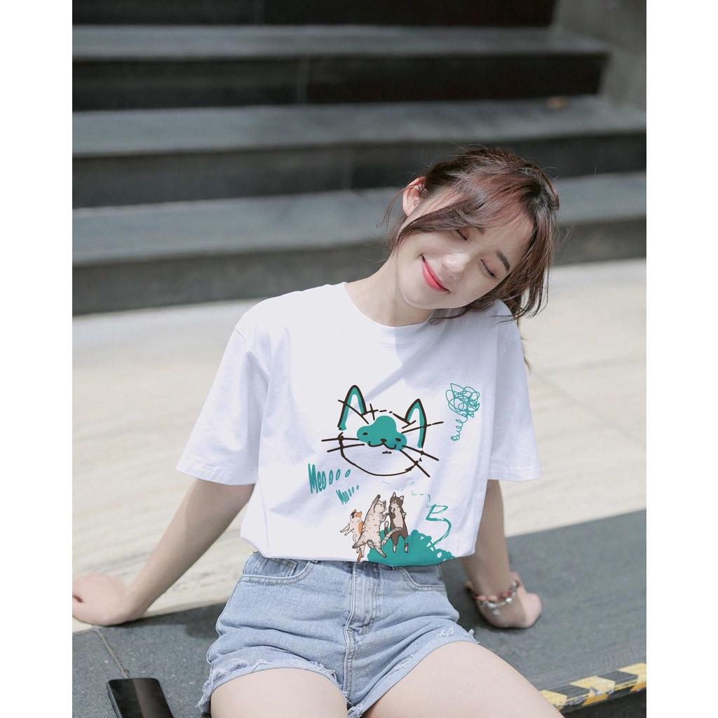 Áo MÈO nghệ thuật nữ dáng rộng tay lỡ unisex