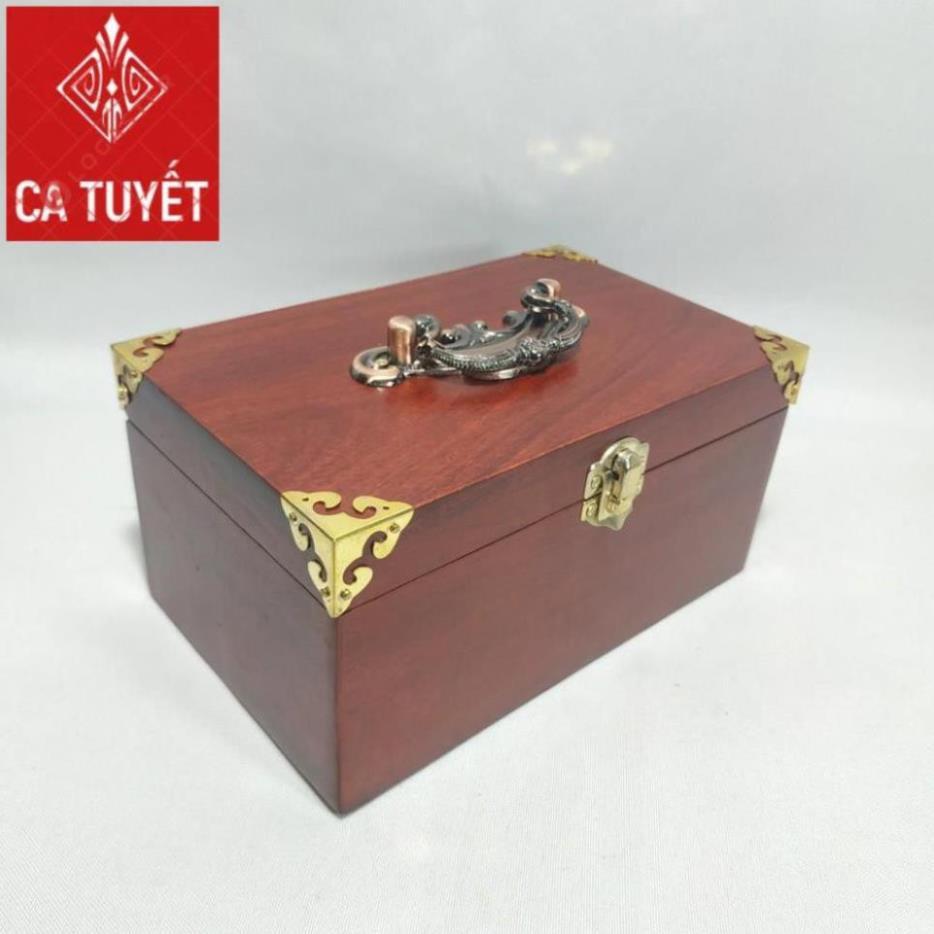 HỘP TRANG SỨC KHÓA ĐỒNG GỖ HƯƠNG CHUẨN 100%