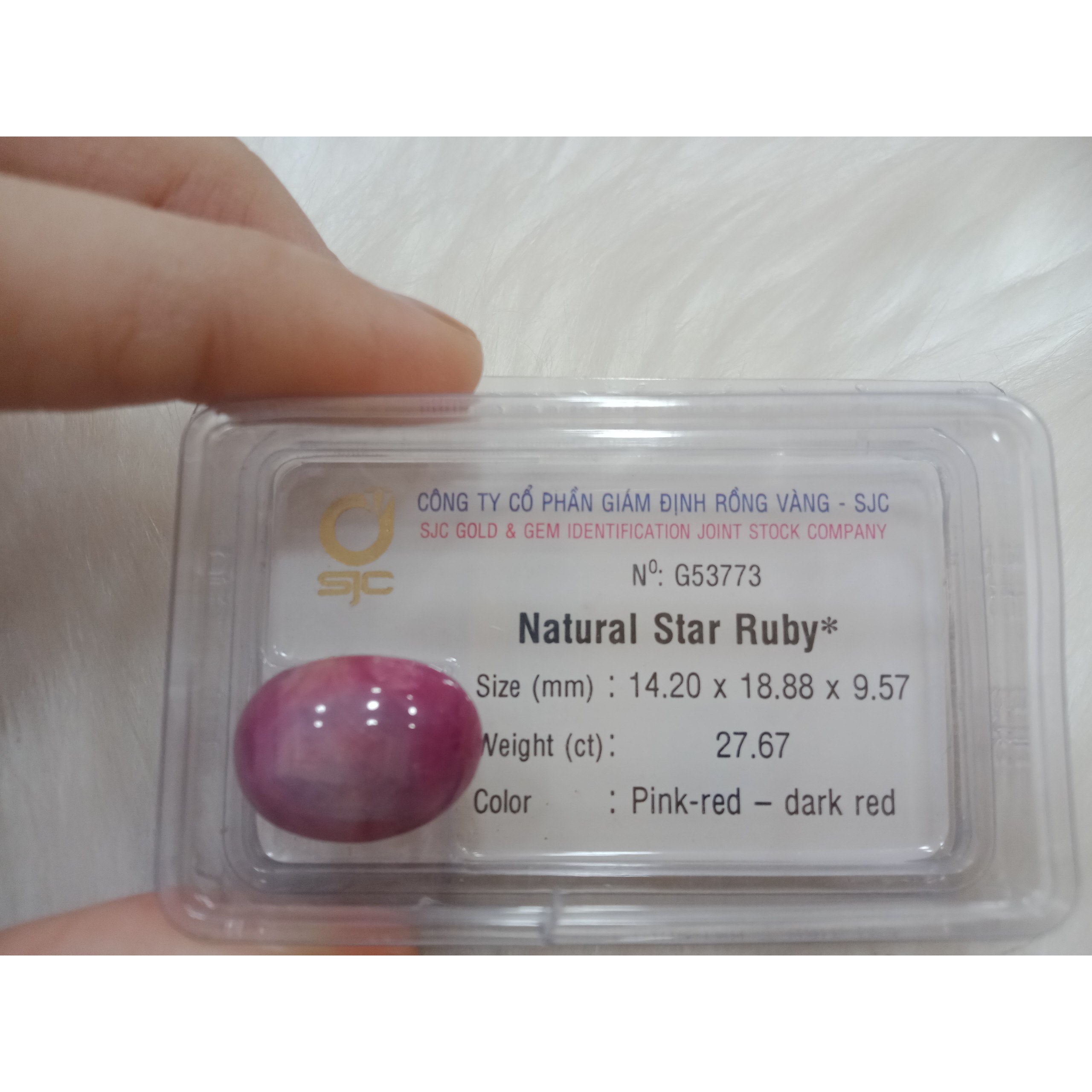 Viên ruby oval mài láng 27.67ct 53773