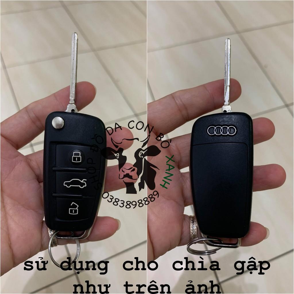 Bao da dành cho chìa khoá Audi A3, A4, A5, A6, A7, A8, A4L, A6L, Q5, Q7 handmade da thật 004