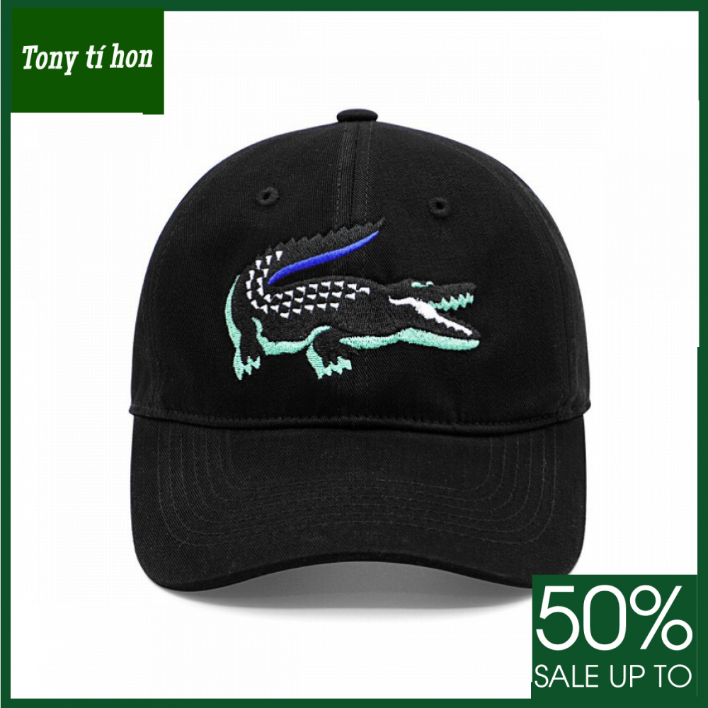 Tony tí hon - Mũ/nón kết lưỡi trai thời trang nam nữ thêu nổi cá sấu - màu đen, màu đen - freeship