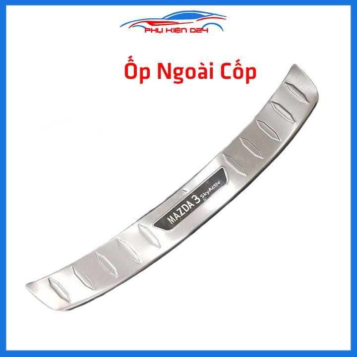 Ốp chống trầy cốp Mazda 3 2020-2021 inox sáng bóng bảo vệ xe chống va đập