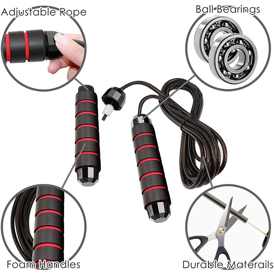 Dây Nhảy Lõi Thép Độ Dài 2.7 Mét, Tay Cầm Có Tạ và Không Tạ - Tập Thể Dục Thể Thao Giảm Cân Hiệu Quả