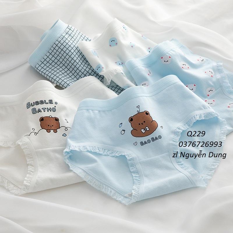 Quần Lót Nữ Cotton Kháng Khuẩn Hình Gấu Béo Thời Trang . Hàng Loại Đẹp.