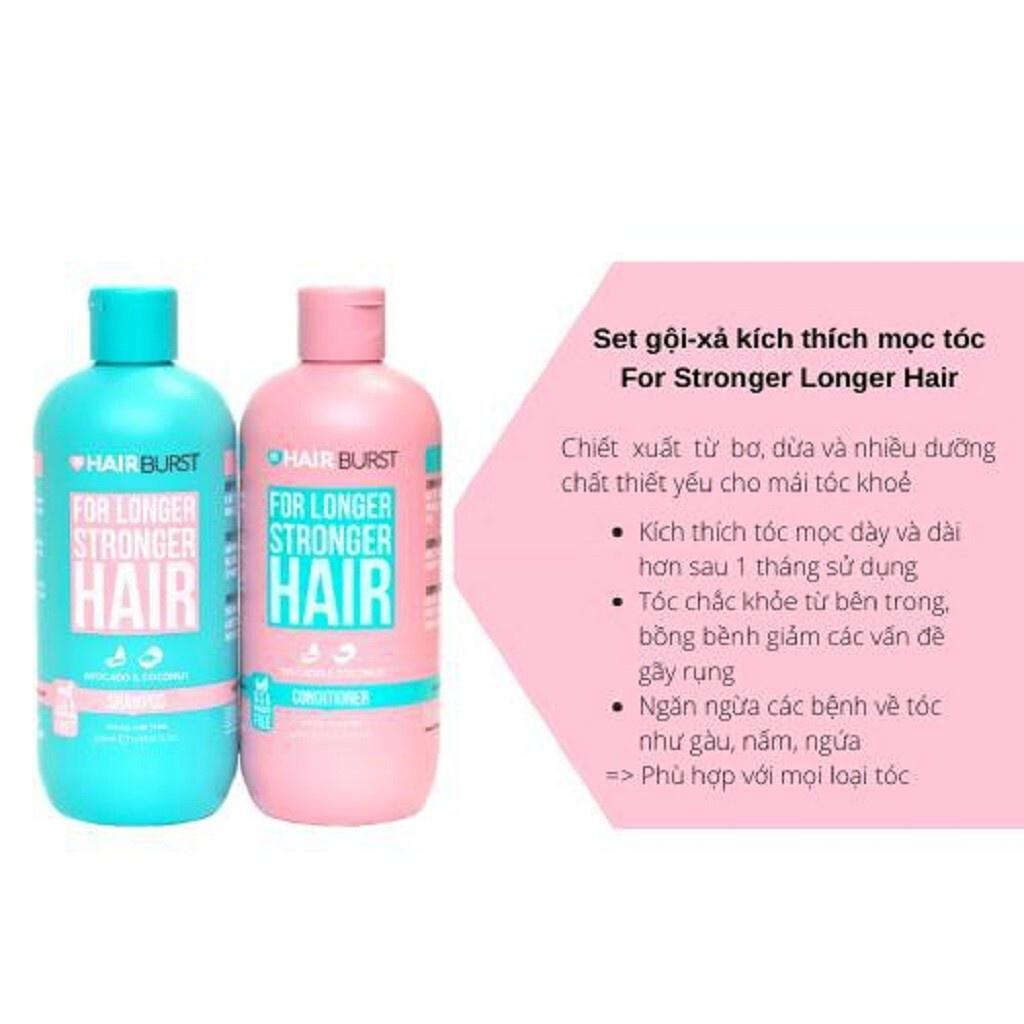 Set gội xả HAIRBURST kích thích tóc mọc dài hơn chắc khỏe hơn 350ml/chai