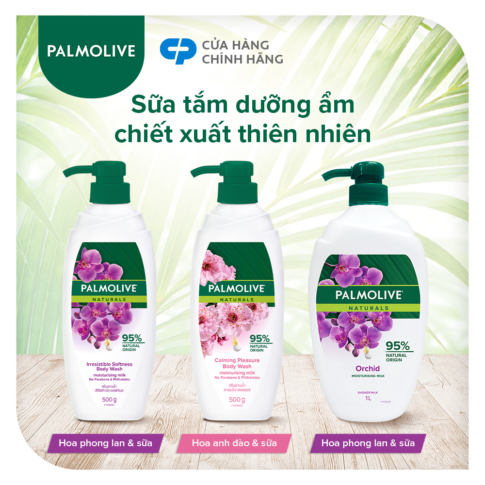 Bộ 2 Sữa tắm Palmolive mịn màng quyến rũ 100% chiết xuất từ phong lan 500g