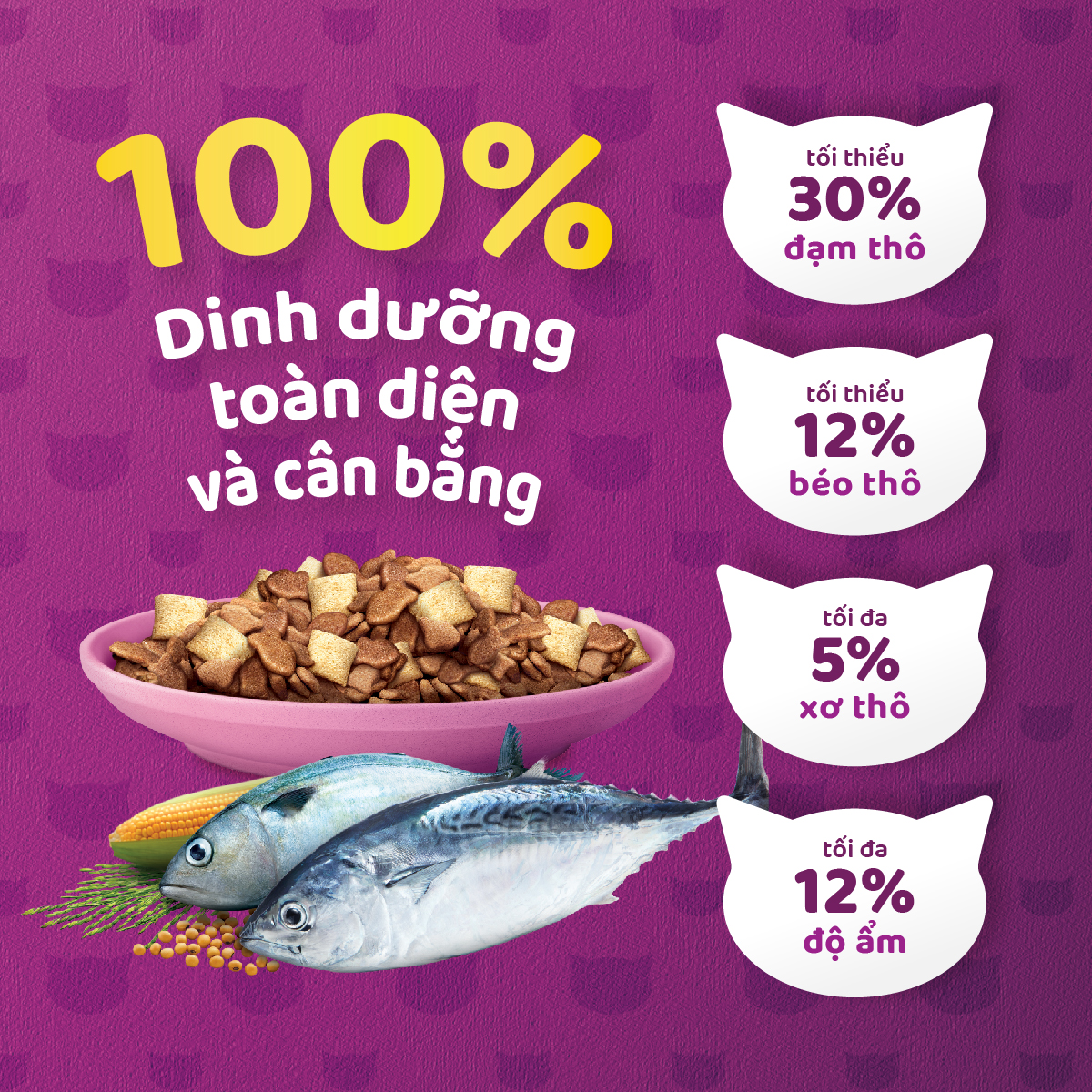 Thức ăn mèo con Whiskas vị cá biển & sữa 1.1kg