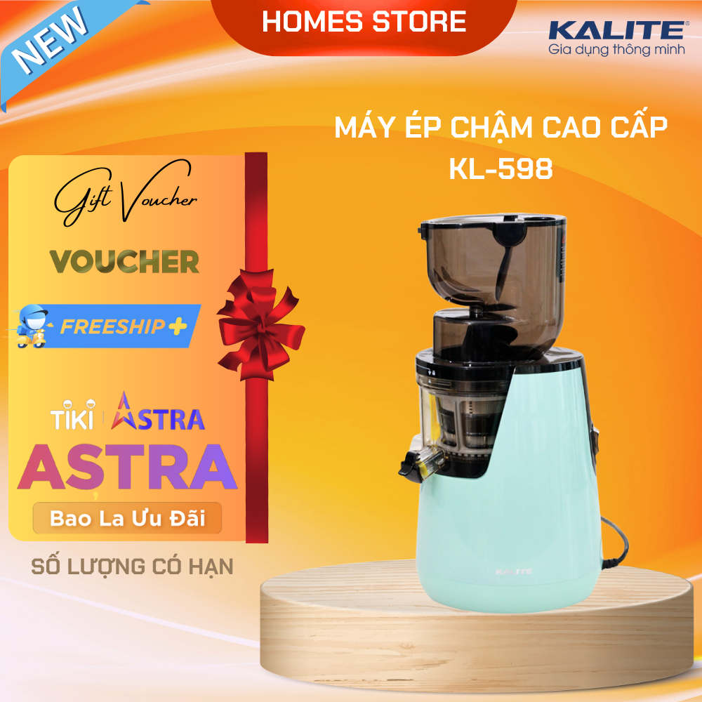 Máy Ép Trái Cây, Máy Ép Chậm Cao Cấp KALITE KL-598 Tiêu Chuẩn Châu Âu, Dung Tích 400 ML Công Suất 400W - Hàng Chính Hãng