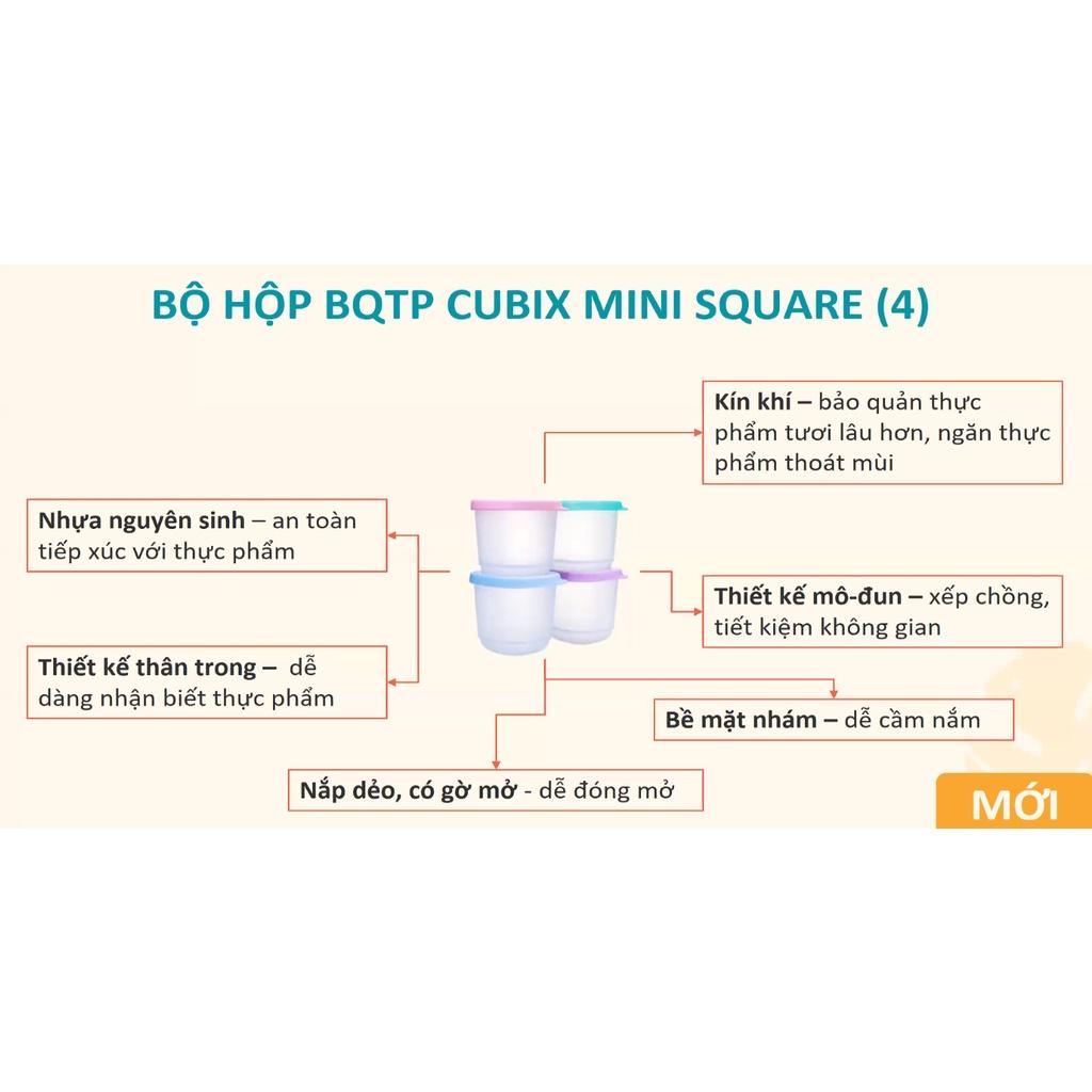 Bộ hộp Cubix Mini Square 110ml (4 hộp) - Tupperware