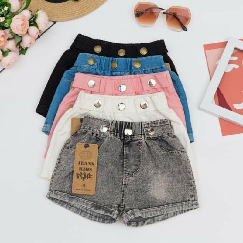 (Sz 6-18kg) Quần  Sooc Jean Mềm mát, co giãn,  Phong Cách Cho Bé Gái