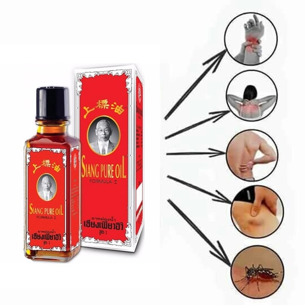 Dầu Gió Nóng SIANG PURE OIL 24cc / Trắng / Đỏ Thái Lan