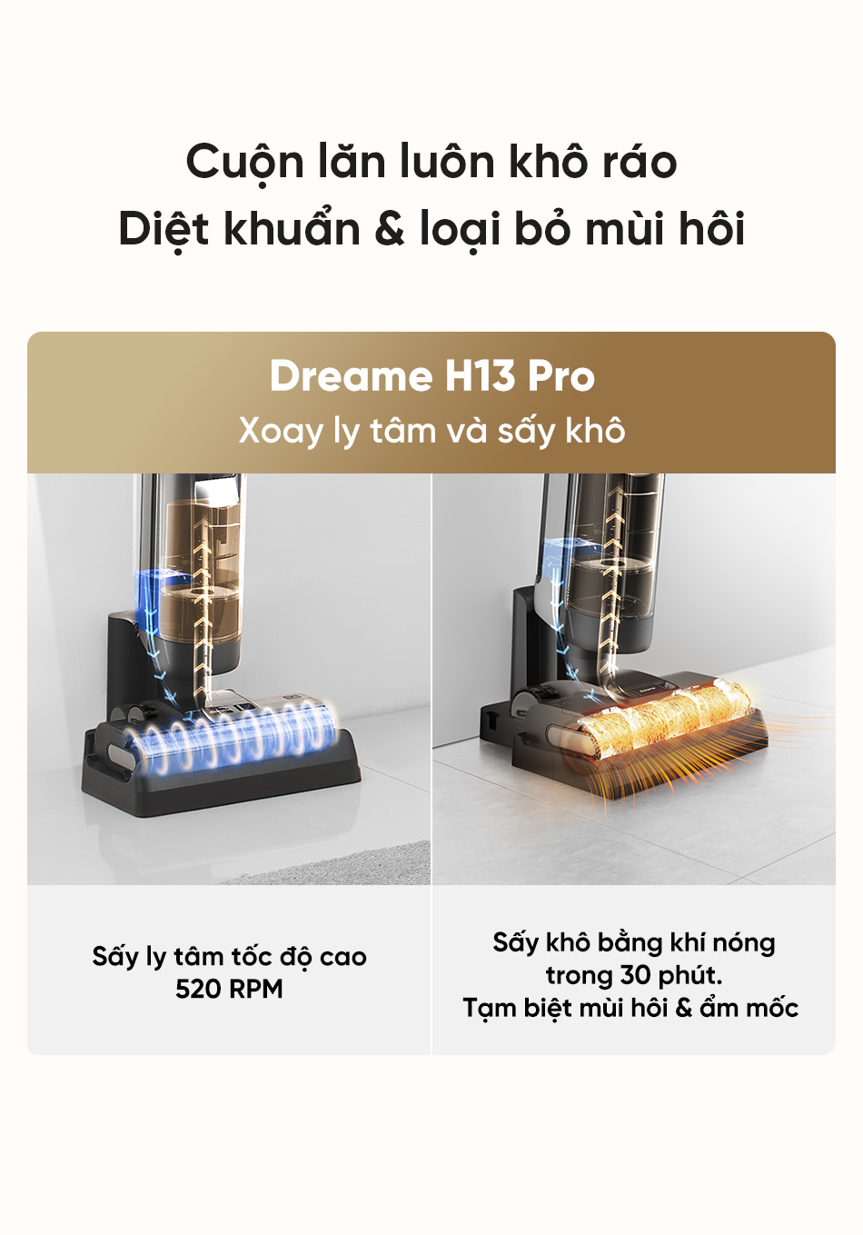 Máy lau sàn hút bụi thông minh Dreame H13 Pro- Bản quốc tế - Hàng chính hãng