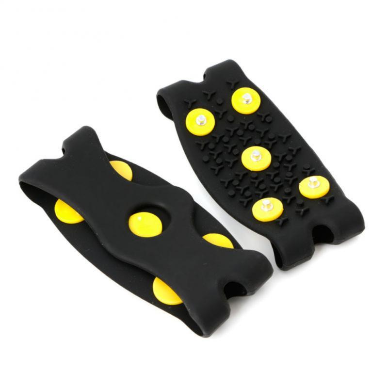 1 Pair 5 Studs Anti-Skid Ice Gripper Spike Winter Climbing Anti-Slip Snow Spikes Grips Cleats Over Shoes Covers Crampon