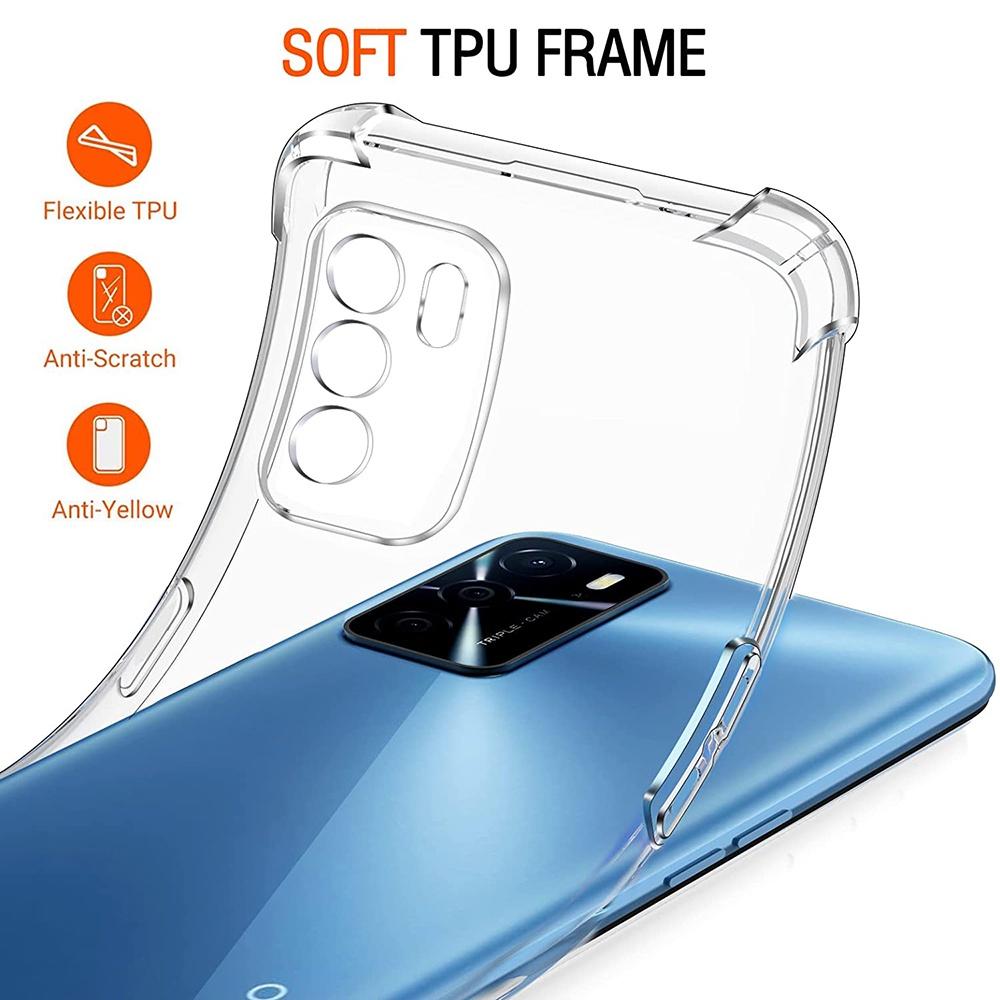 Ốp lưng cho Oppo A16 A16K A3S A5S A1K A5 A9 2020 A12 A7 A55 A74 A91 A93 Silicone Trong suốt Chống sốc