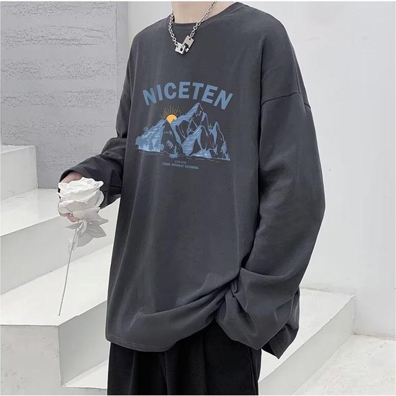 Áo Thun Nam Dài Tay Cổ Tròn Form Rộng In Họa Tiết Niceten Thời Trang Zenkonu TOP NAM 239V2