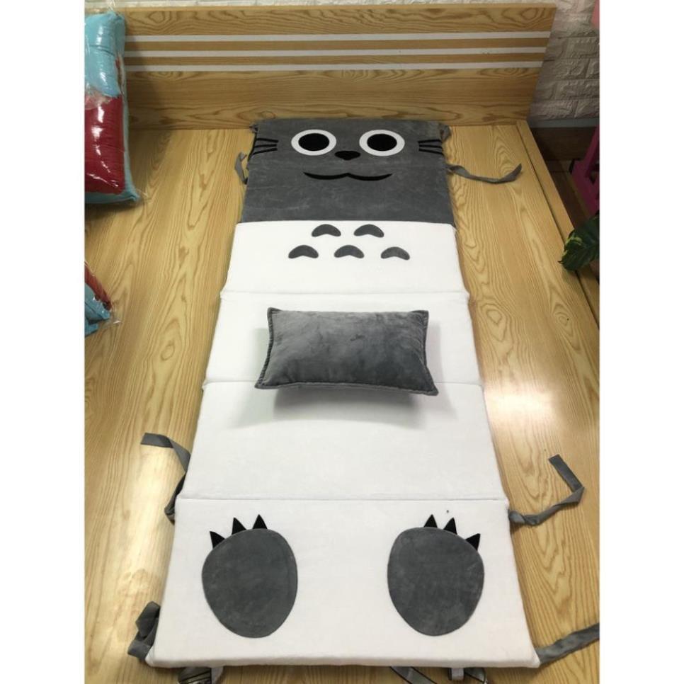 Đệm gấp văn phòng hình Totoro, cỡ 70cmx1m8, vải nhung lạnh ruột mút cao su