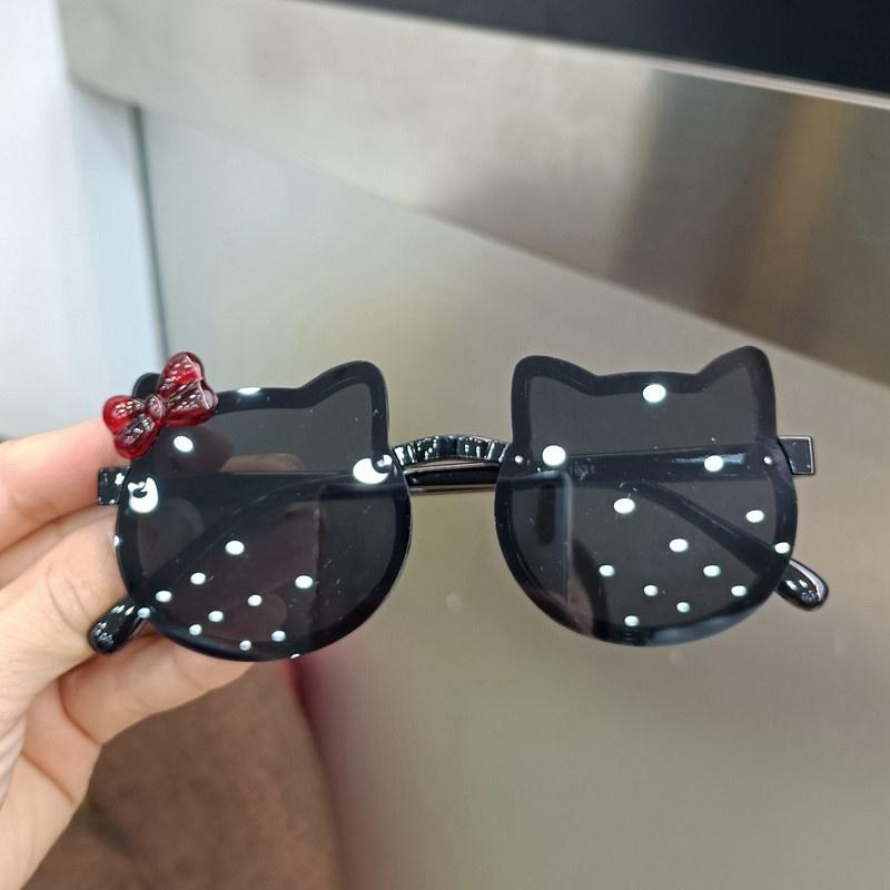 Kính Mát Trẻ Em Thời Trang 2-8 Tuổi Mèo Kitty Có Nơ - KTE10