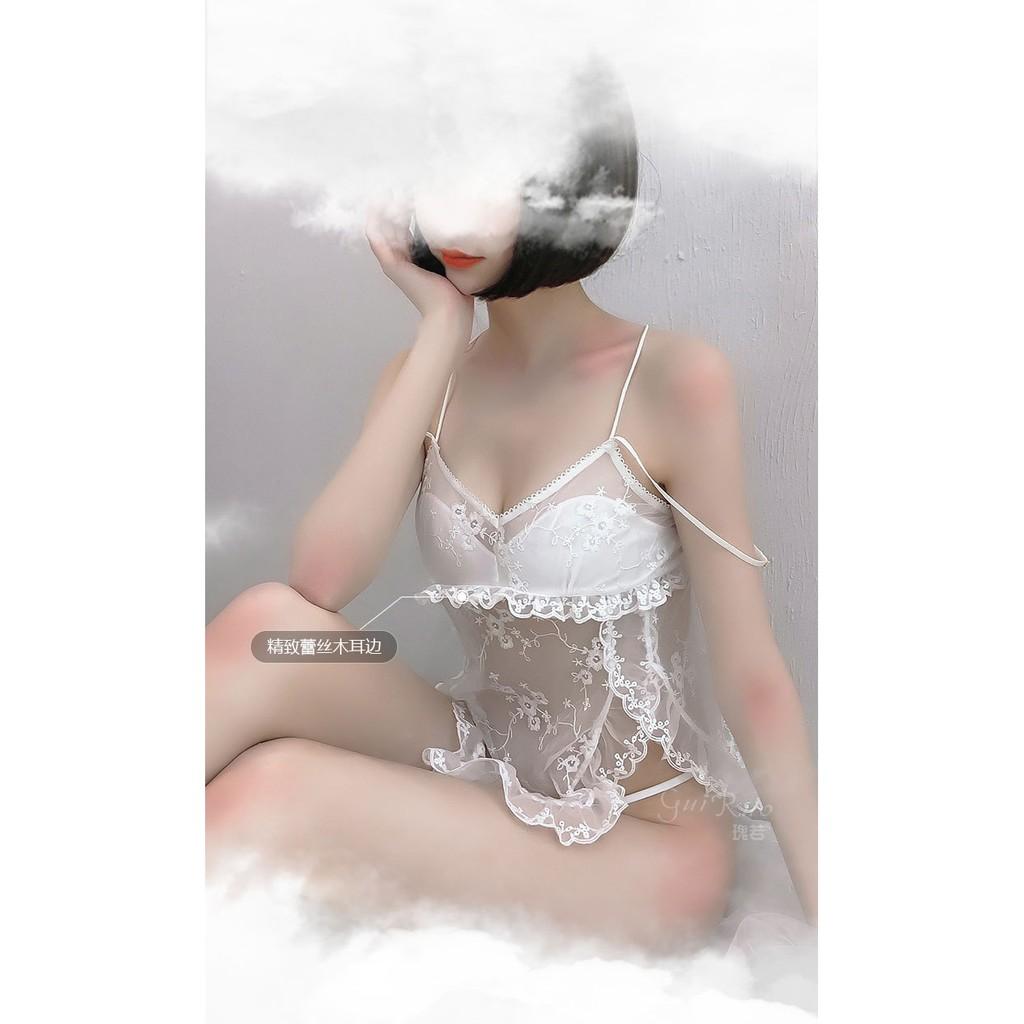 Áo ngủ sexy ngắn ren xuyên thấu TK3096