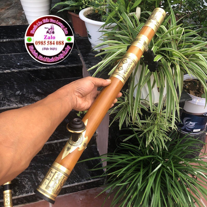 Điếu cày ba khúc bọc đồng 65cm