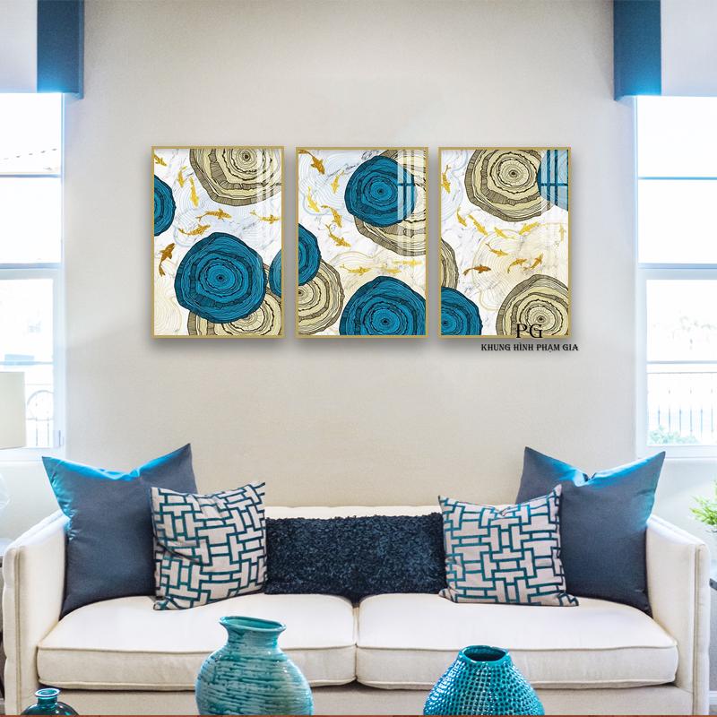 Set 3 Tranh Tráng Gương Pha Lê Decor Tranh Phong Thủy Trang Trí Phòng Khách Sang Trọng Đẳng Cấp Trẻ Trung PGPLTGN42