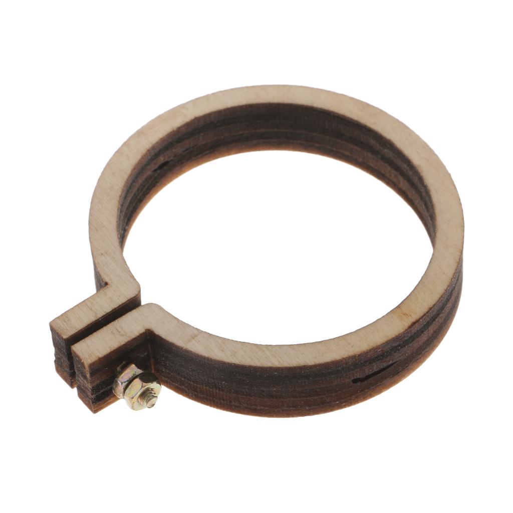 2pcs Mini Wooden Embroidery Hoop Embroidered Frames Ring Pendant Crafts 34mm