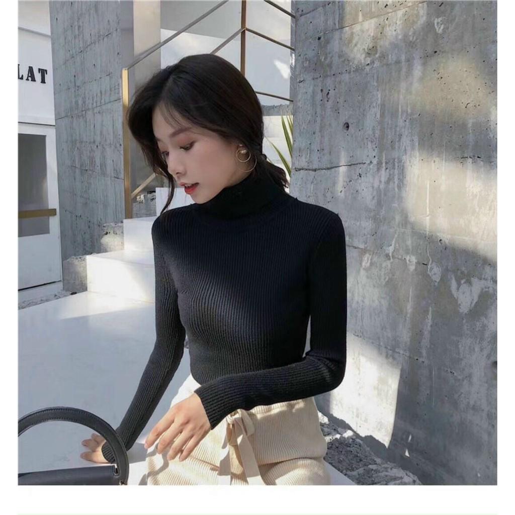 - Áo len cổ lọ nữ ôm body chất mềm mịn giữ nhiệt siêu ấm