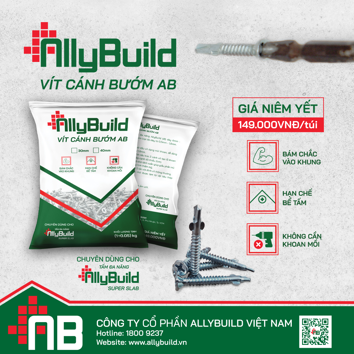 Vít Cánh Bướm AllyBuild Loại 30MM