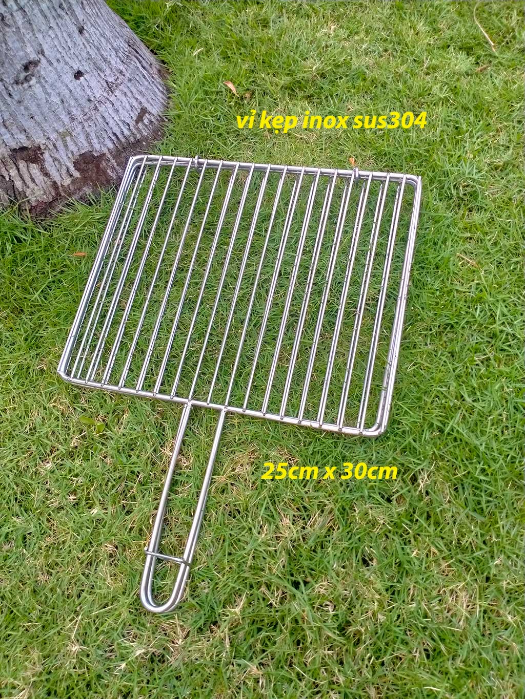 Vỉ nướng kẹp inox sus304 cao cấp - hoàn ngay 200% nếu bị gỉ sét - kích thước 25cm x 30cm x 16mm