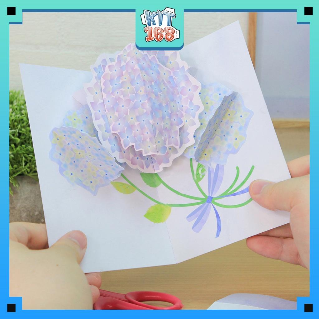 Mô hình giấy đồ vật đồ chơi Thiệp hoa Cẩm Tú Cầu
