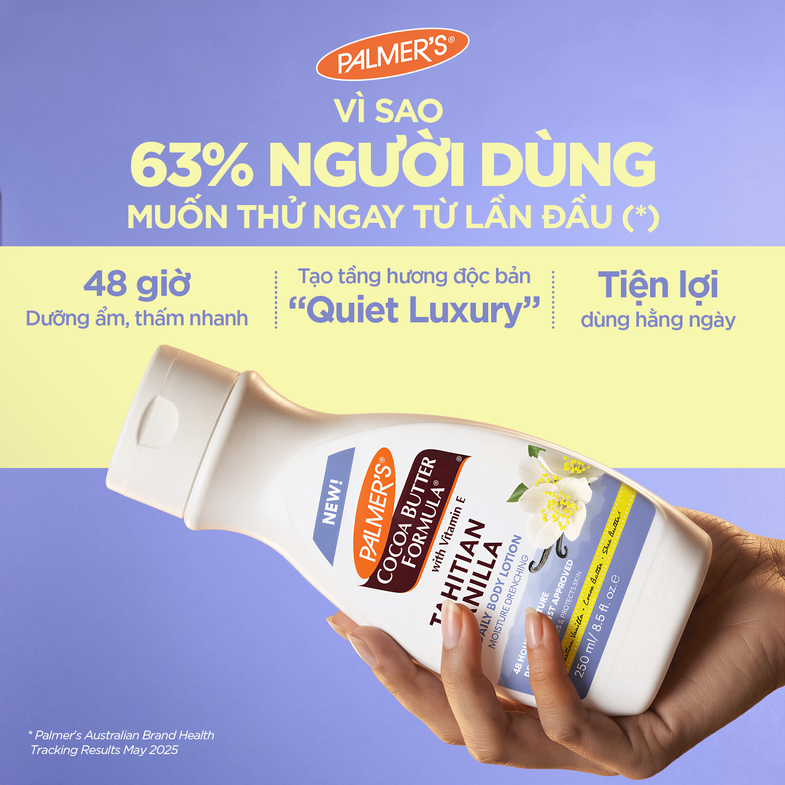 [Mới] Combo 2 Sữa Dưỡng Thể Toàn Thân Palmer's Tahitian Vanilla Lotion 250ml/ 400ml