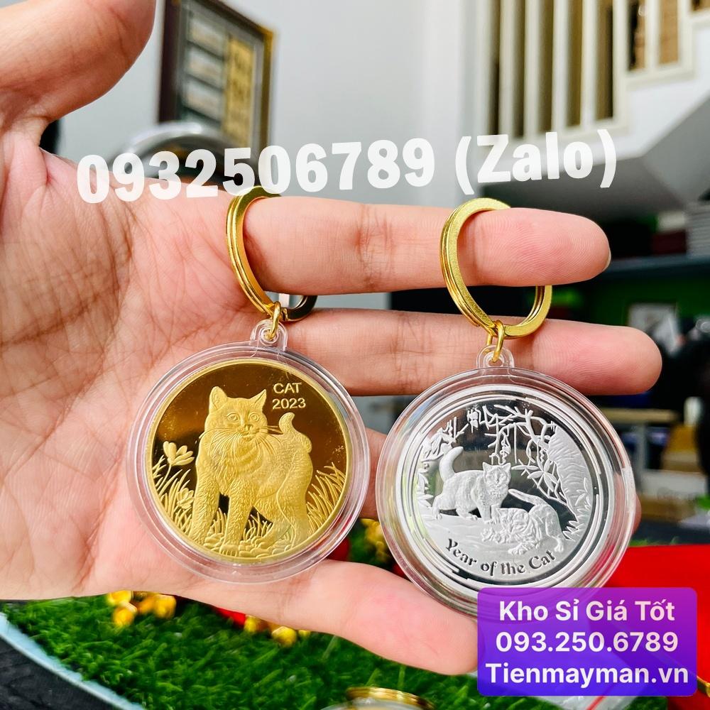 Móc khóa Tiền Xu Con Mèo Úc Vàng Mừng Năm Quý Mão 2023